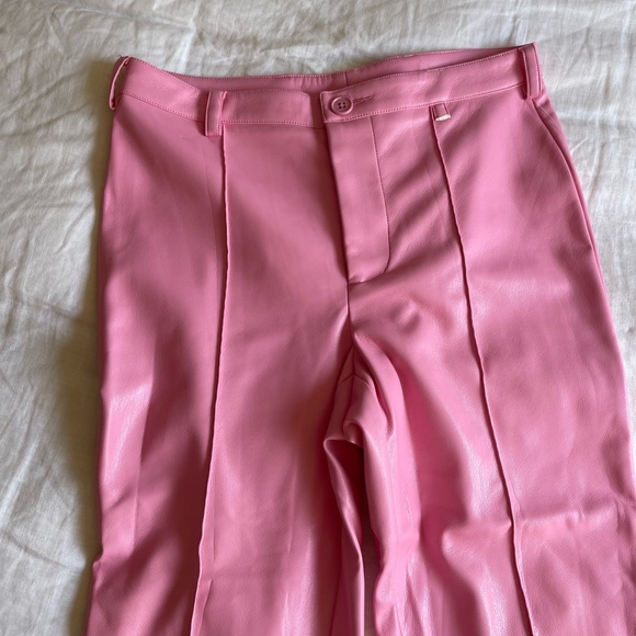 Frankies Bikinis Pink Caroline Kennedy Vegan Leather Pants - Picture 10 of 10